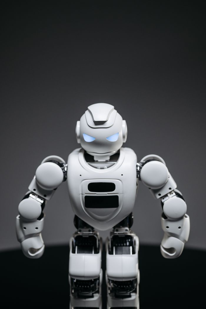 High-tech humanoid robot displaying futuristic design and innovation.